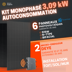 KIT 3,09kW - 6 PANNEAUX 515W - MICROS 2000W 1000W  - 1