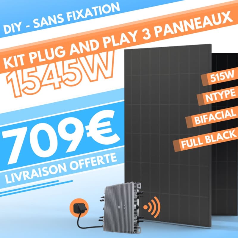 KIT 1.545kW - 3 PANNEAUX 515W - MO 2000W  - 1