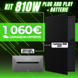 KIT PLUG AND PLAY 2 PANNEAUX 810W + BATTERIE  - 1