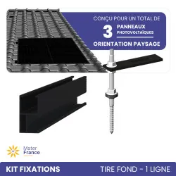 KIT DE FIXATIONS 1 LIGNE DE 3 PANNEAUX TIREFONDS PAYSAGE IZYSUN - 1