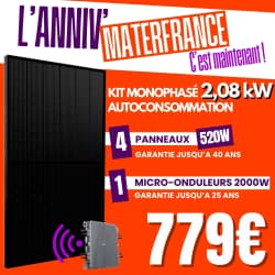 KIT 2.08kW - 4 PANNEAUX 520W IZYPOWER - MICRO 2000W  - 1