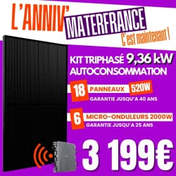 KIT TRIPHASÉ 9.36kW - 18 PANNEAUX 520W IZYPOWER - MICRO 2000W MICRO 1000  - 1