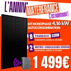 KIT 4.16kW - 8 PANNEAUX 520W IZYPOWER - MICRO 2000W  - 1