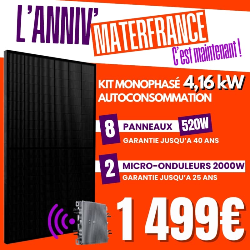 KIT 4.16kW - 8 PANNEAUX 520W IZYPOWER - MICRO 2000W  - 1