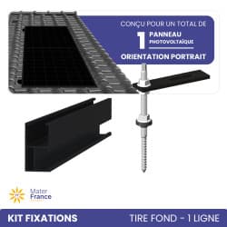 KIT DE FIXATIONS 1 LIGNE DE 1 PANNEAU TIREFONDS PORTRAIT IZYSUN - 1