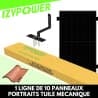 FIXATIONS 1 LIGNE DE 10 PANNEAUX TUILES MECANIQUES PORTRAIT BOITE IZYPOWER - 1