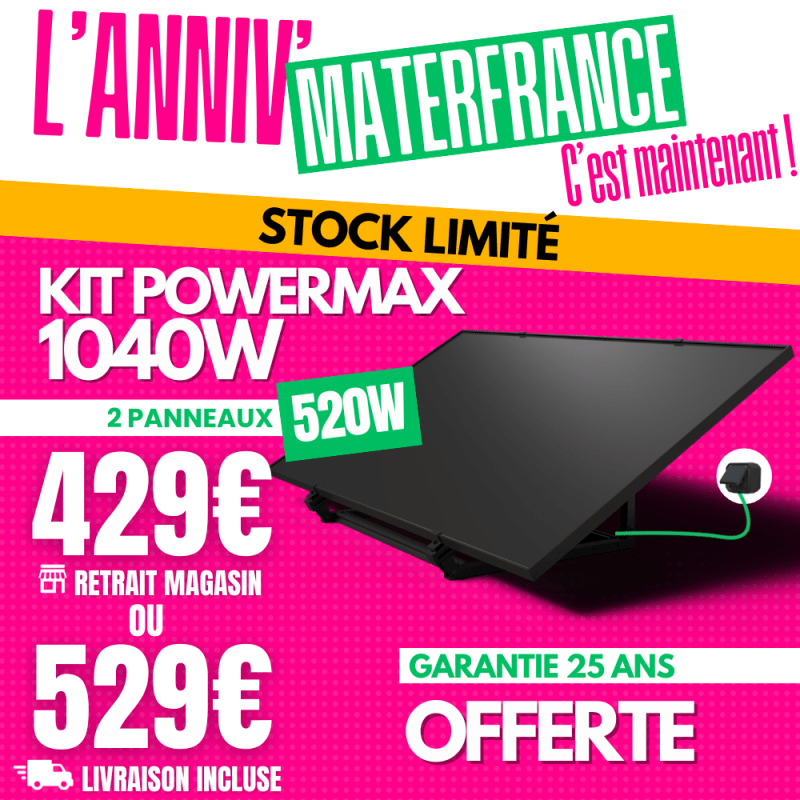 PLUG AND PLAY POWERMAX PAYSAGE 1040W – 2 PANNEAUX IZYPOWER 520W + MICRO-ONDULEUR DEYE 1000W  - 1