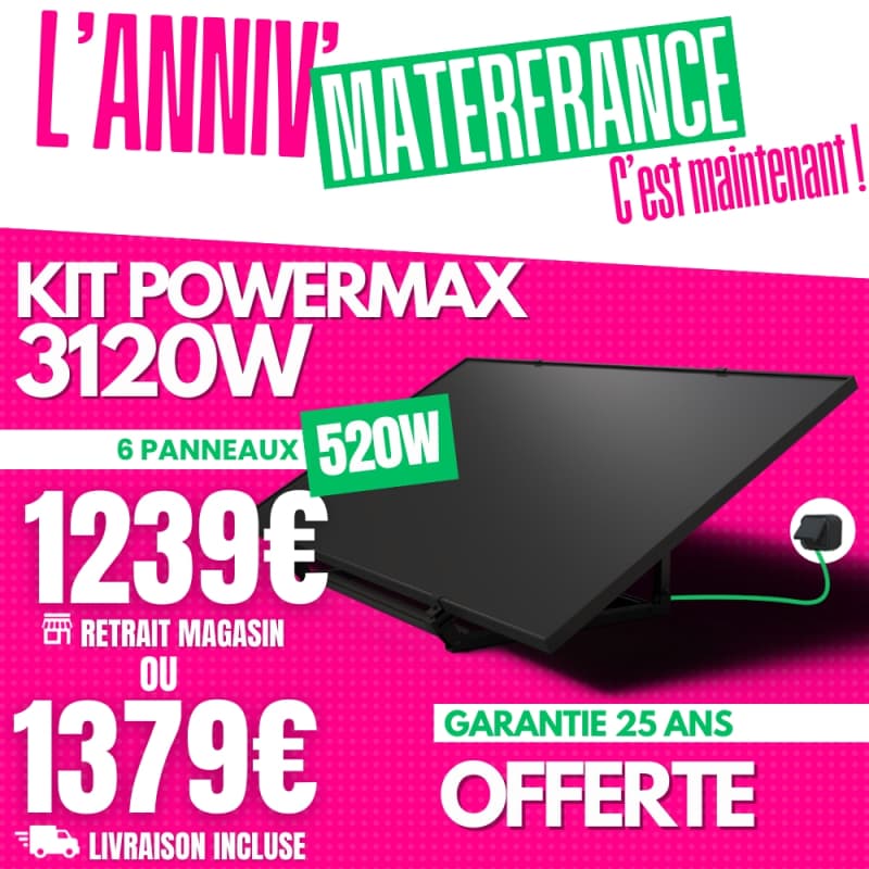 PLUG AND PLAY POWERMAX PAYSAGE 3120W – 6 PANNEAUX IZYPOWER 520W + MICRO-ONDULEUR DEYE 2000W ET 1000W  - 1