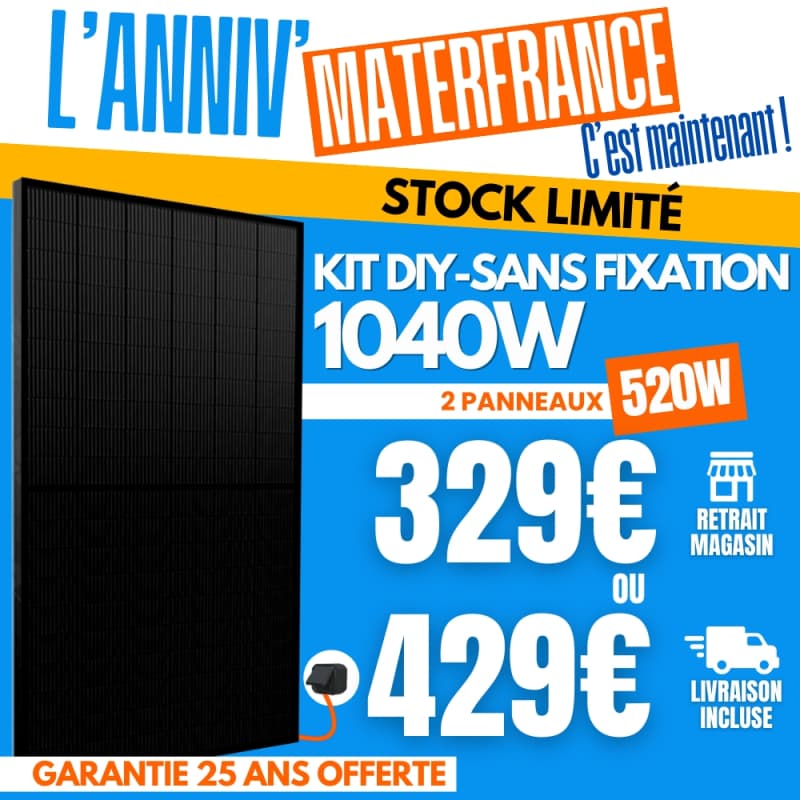 PLUG AND PLAY 1040W – 2 PANNEAUX IZYPOWER 520W + MICRO-ONDULEUR DEYE 1000W  - 1