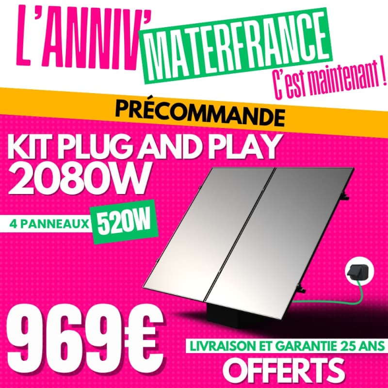 PLUG AND PLAY POWERMAX PORTRAIT 2080W – 4 PANNEAUX IZYPOWER 520W + MICRO-ONDULEUR DEYE 2000W  - 1