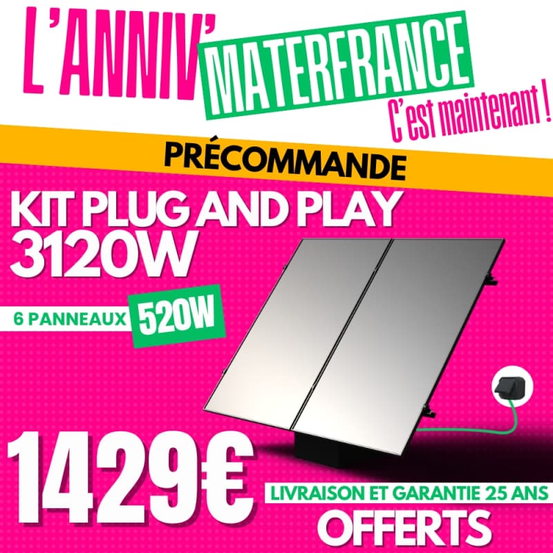 PLUG AND PLAY POWERMAX PORTRAIT 3120W – 6 PANNEAUX IZYPOWER 520W + MICRO-ONDULEUR DEYE 2000W ET 1000W  - 1