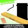 FIXATIONS 1 LIGNE DE 8 PANNEAUX TUILES PLATES PORTRAIT BOITE IZYPOWER - 1