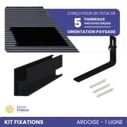 KIT DE FIXATIONS 1 LIGNE DE 5 PANNEAUX ARDOISES PAYSAGE IZYSUN - 1