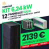 KIT TRIPHASÉ 6.24kW - 12 PANNEAUX 520W IZYPOWER - MICRO 2000W