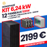 KIT 6.24kW - 12 PANNEAUX 520W IZYPOWER - MICRO 2000W