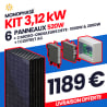 KIT 3.12kW - 6 PANNEAUX 520W IZYPOWER - MICRO 2000W 1000W