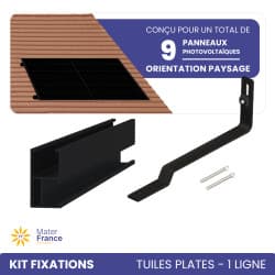 KIT DE FIXATIONS 1 LIGNE DE 9 PANNEAUX TUILES PLATES PAYSAGE IZYSUN - 1