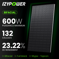 IZYPOWER BIFACIAL NTYPE IP182x199-M-66-NB-600W