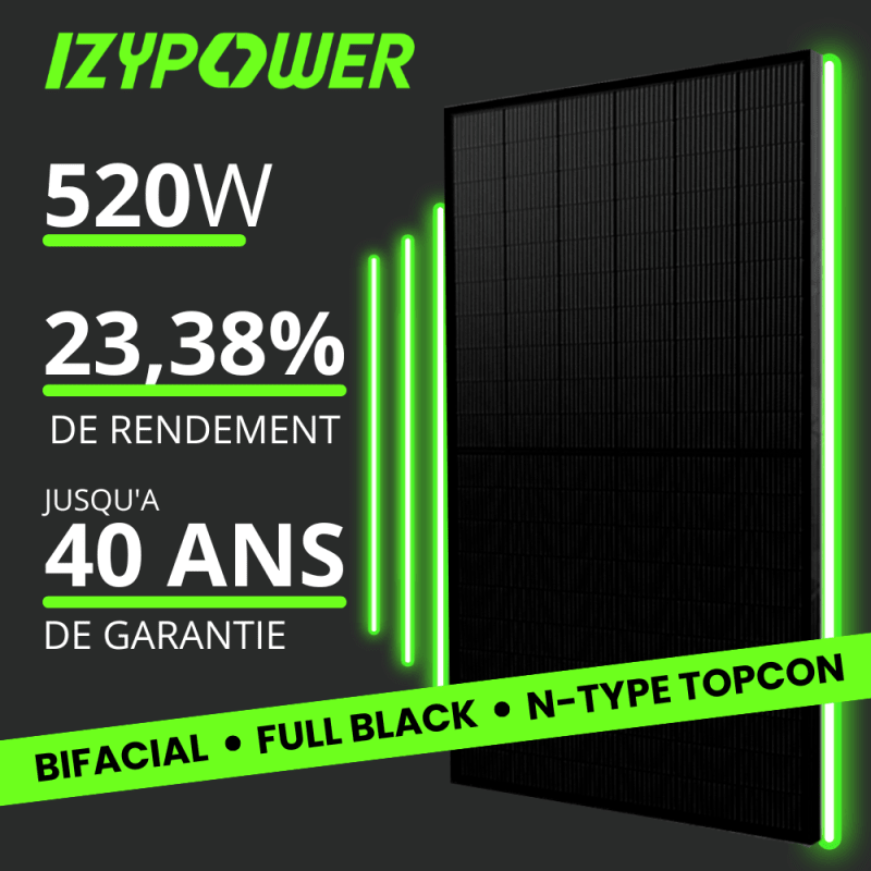 KIT TRIPHASÉ 3.12kW - 6 PANNEAUX 520W IZYPOWER - MICRO 1000W  - 2