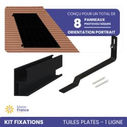 KIT DE FIXATIONS 1 LIGNE DE 8 PANNEAUX TUILES PLATES PORTRAIT IZYSUN - 1
