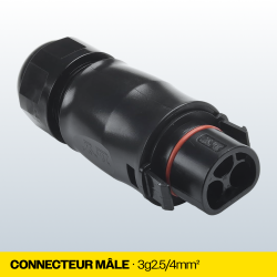 Connecteur DEYE pour Cable 3G2.5/3G4 - Relie un Micro Onduleur à un Câble d'Alimentation - Étanche et Résistant à la Poussière