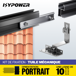 Kit IZYFIX 10 Panneaux – Fixation photovoltaïque 30 mm – Rails noirs