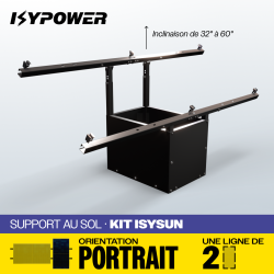 Kit Fixation IZYSUN PORTRAIT V2 – Support Photovoltaïque Inclinable 32°-60° | Alternative à Easybox, Sunbaz, GSE Ultraground