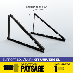 KIT FIXATIONS 1 LIGNE DE 1 PANNEAU SOL OU MUR PAYSAGE