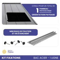 KIT DE FIXATIONS 1 LIGNE DE 1 PANNEAU BACS ACIERS PAYSAGE IZYSUN - 1