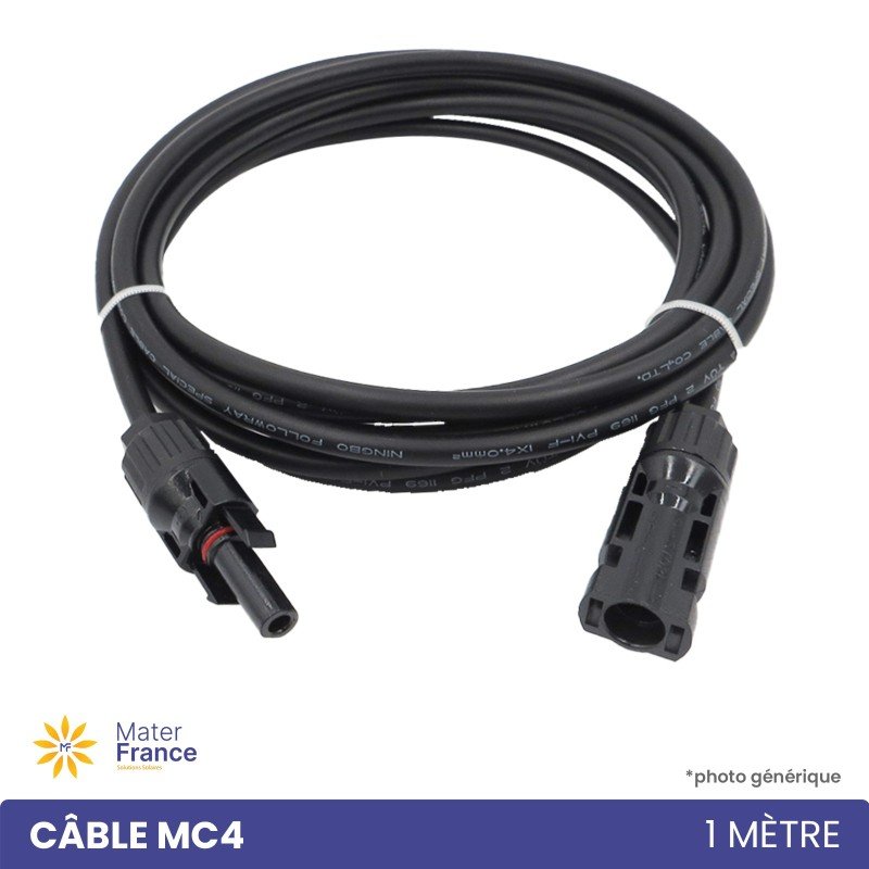 Câble MC4 1M à l'Unité - Pour Installations Solaires 