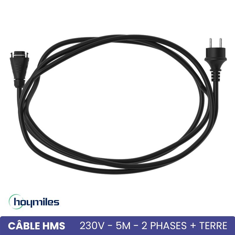 Câble HMS Hoymiles 5M avec Fiche 2P+T pour Micro Onduleur et